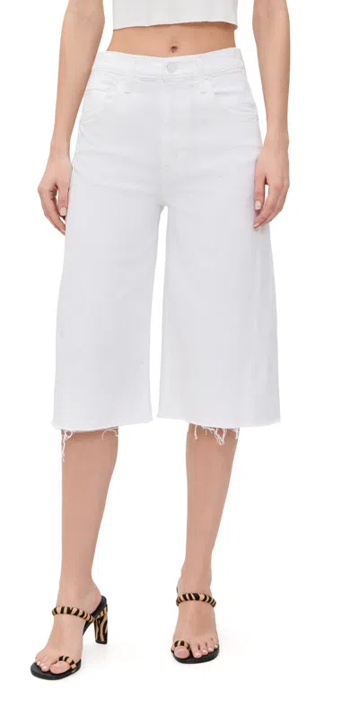 Mother The Whole Lot Zip Twist Fray Jeans Totally Innocent In White