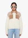 Mother The Zip Raquette Cardigan Fluff Back Shirt In White