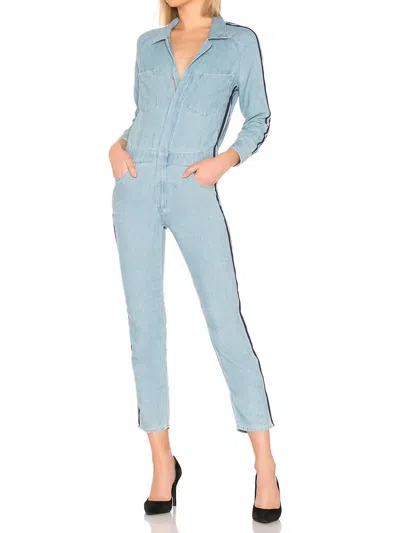 Mother The Zip Riveter Jumpsuit In 18 Wheels And One Steaming Hot Engine In Multi