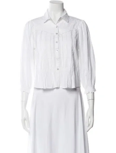 Pre-owned Mother Three-quarter Sleeve Blouse W/ Tags In White