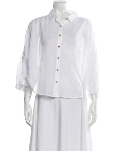 Pre-owned Mother Three-quarter Sleeve Blouse W/ Tags In White