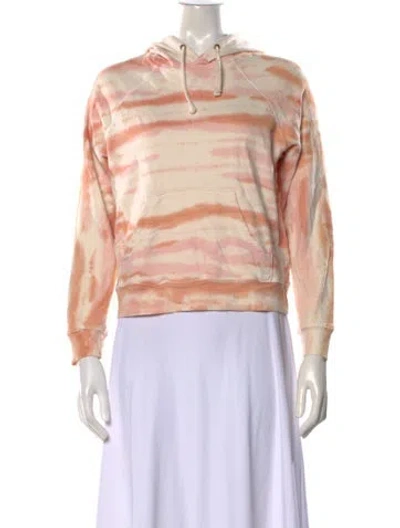 Pre-owned Mother Tie-dye Print Crew Neck Hoodie In Pink
