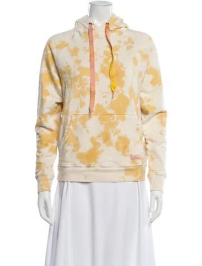 Pre-owned Mother Tie-dye Print Crew Neck Hoodie In Yellow