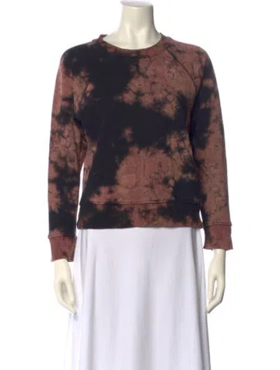 Pre-owned Mother Tie-dye Print Crew Neck Sweater In Black