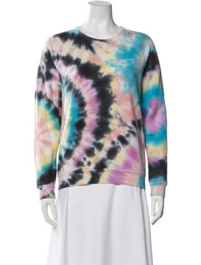 Pre-owned Mother Tie-dye Print Crew Neck Sweatshirt In Black
