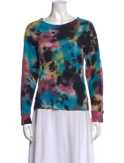 Pre-owned Mother Tie-dye Print Crew Neck Sweatshirt In Black