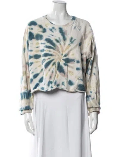 Pre-owned Mother Tie-dye Print Crew Neck Sweatshirt In Blue