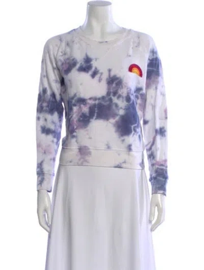 Pre-owned Mother Tie-dye Print Crew Neck Sweatshirt In Blue