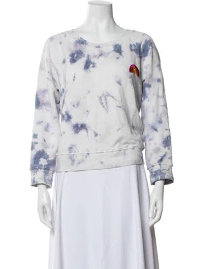 Pre-owned Mother Tie-dye Print Crew Neck Sweatshirt In Blue