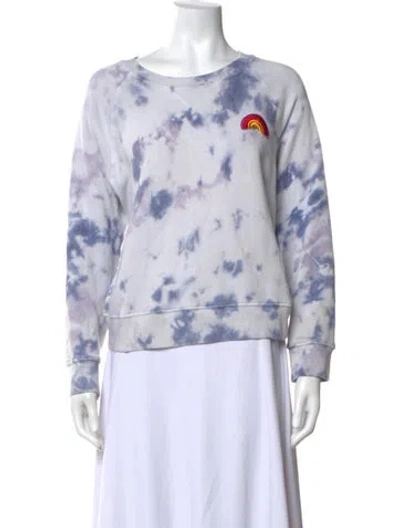 Pre-owned Mother Tie-dye Print Crew Neck Sweatshirt In Blue