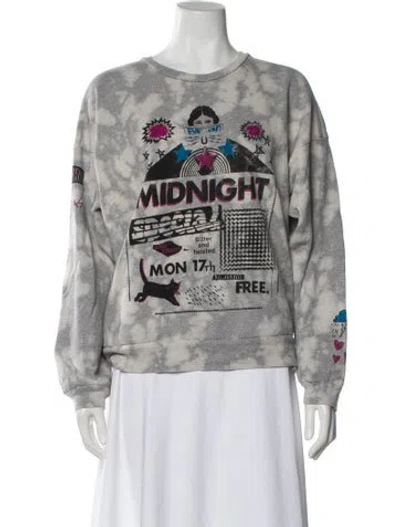Pre-owned Mother Tie-dye Print Crew Neck Sweatshirt In Gray