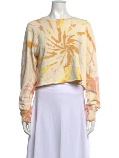 Pre-owned Mother Tie-dye Print Crew Neck Sweatshirt In Neutrals