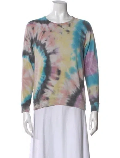 Pre-owned Mother Tie-dye Print Crew Neck Sweatshirt In Purple