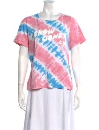 Pre-owned Mother Tie-dye Print Crew Neck T-shirt In Pink