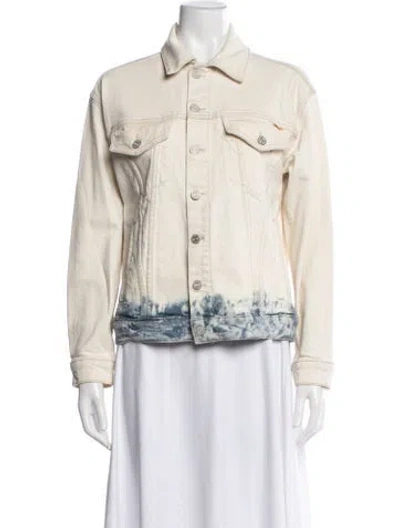 Pre-owned Mother Tie-dye Print Denim Jacket In Neutrals
