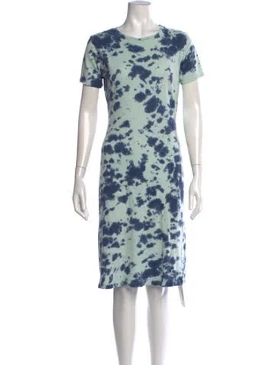 Pre-owned Mother Tie-dye Print Knee-length Dress In Blue