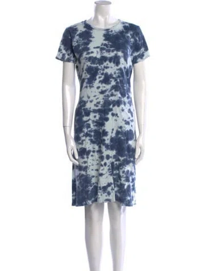 Pre-owned Mother Tie-dye Print Mini Dress In Blue