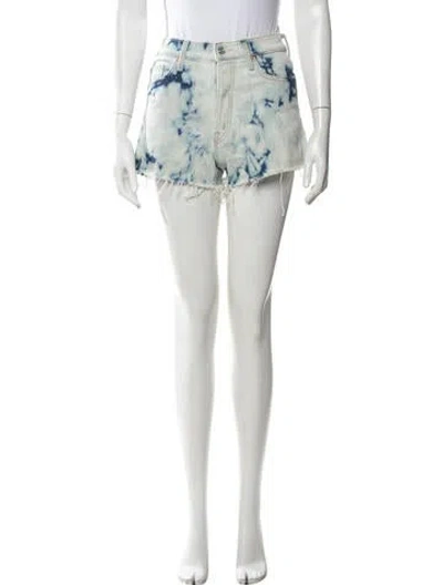 Pre-owned Mother Tie-dye Print Mini Shorts In Blue
