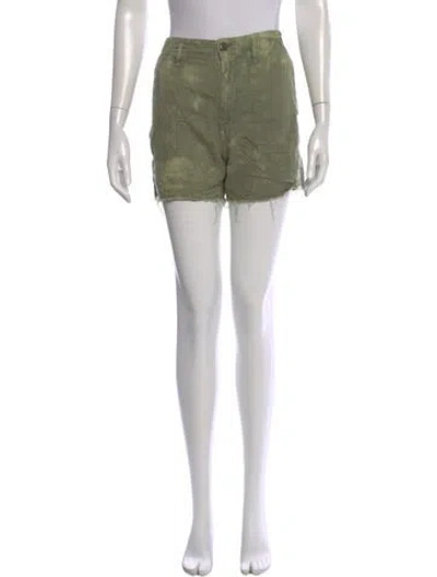Pre-owned Mother Tie-dye Print Mini Shorts In Green