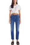 Mother Tomcat Ankle Fray Jeans In Let's Just Be Friends In Blue
