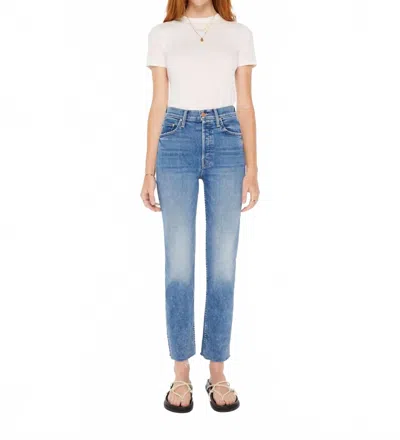 Mother Tomcat Ankle Fray Jeans In On The Road In Blue