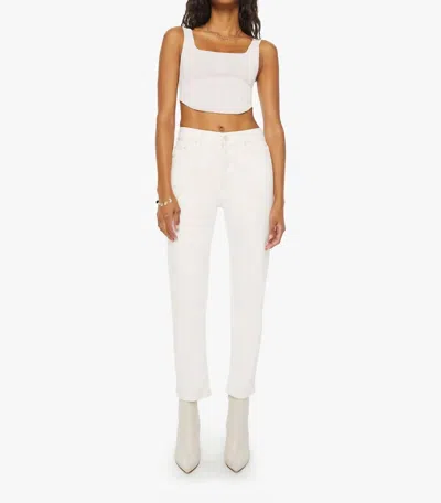 Mother Tomcat Ankle Jeans In Cream Puffs In White