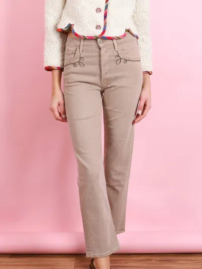 MOTHER TOMCAT ANKLE RODEO JEANS IN FARMER'S TAN