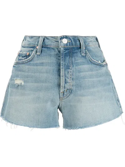 Mother Tomcat Denim Shorts In Blue