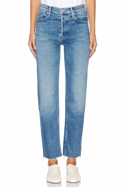 Mother Tomcat Flood Fray Jeans In Flag Me Down In Blue