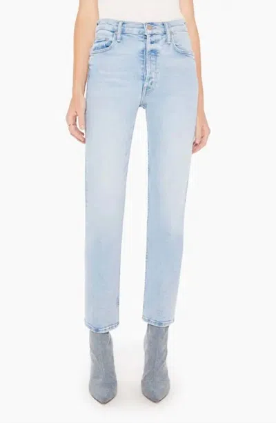 Mother Tomcat Flood High Waist Ankle Jeans In Smooth Sailing In Blue