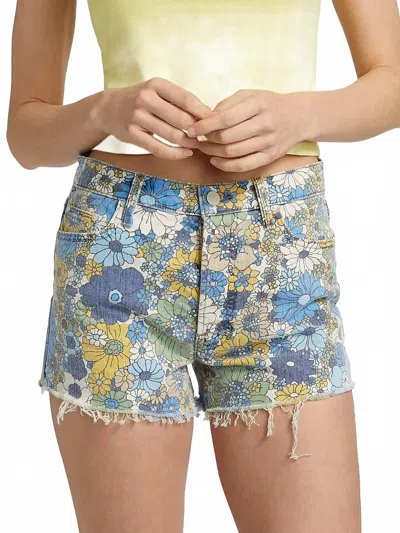 Mother Tomcat Kick Fray Short In Dirt Bike Flowers In Blue