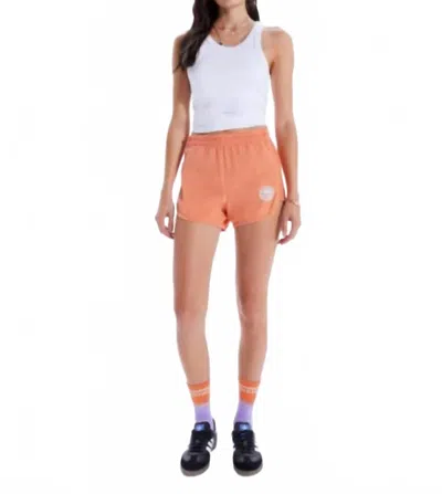 Mother Triple Running Mate Shorts In Fusion Coral In Orange