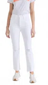 Mother Tripper Ankle Fray Jean In Unfairest Of Them All In White