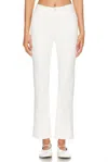 Mother Skinny Fit Buttoned Trousers In White