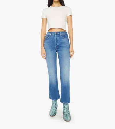 Mother Tripper Ankle Flare Jeans In Work Hard Play Hard In Blue