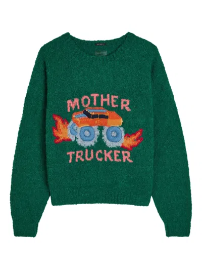 Mother Truck-print Sweater In Green
