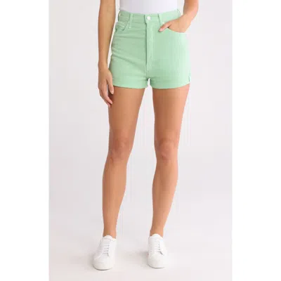 Mother Tune Up Bona Fide Denim Shorts In Neptune Green