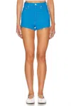 Mother Tune Up Bona Fide Short Fray In Blue Aster In Multi