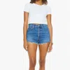 Mother The Tune Up Frayed Hem Cutoff Denim Shorts In Blue