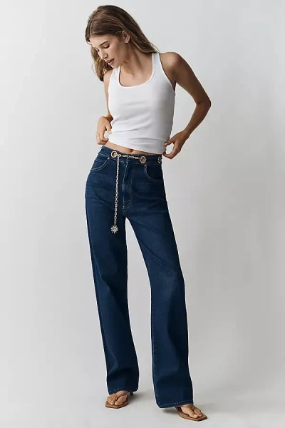 Mother Tunnel Vision Low-rise Straight Jeans In Blue