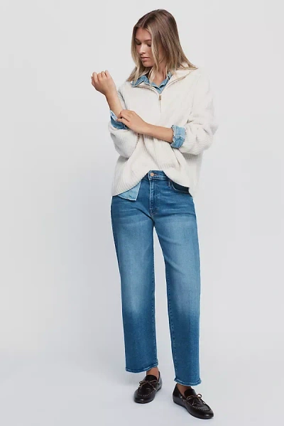 Mother Tunnel Vision Mid Rise Flood Jeans In Blue