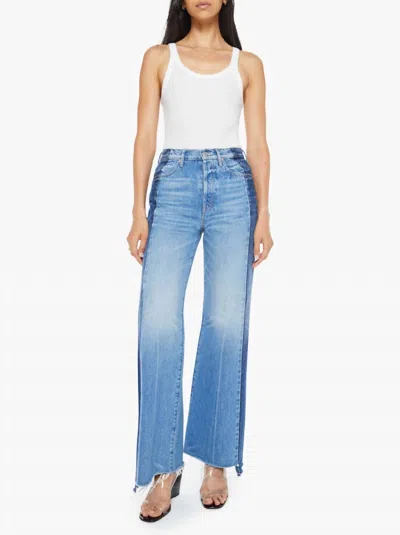 Mother Tux Sidestepper Sneak Fray Pants In Double Stacked In White