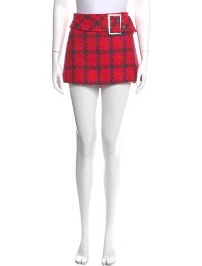 Pre-owned Mother Tweed Pattern Mini Skirt In Pink