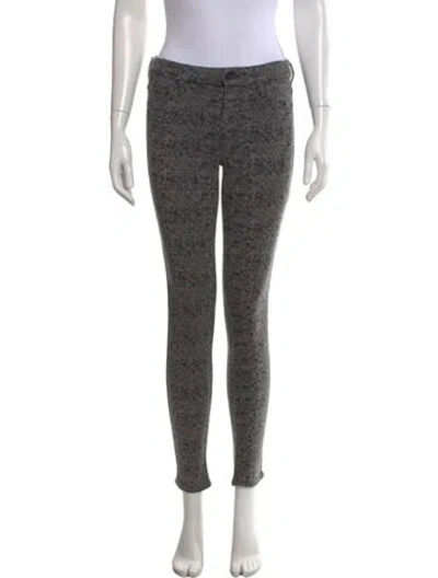 Pre-owned Mother Tweed Pattern Skinny Leg Pants In Gray