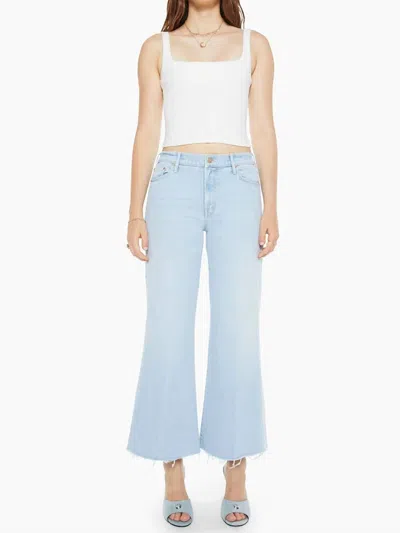 Mother Twister Ankle Fray Flared Wide Leg Jeans In Blue
