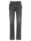 Mother Black Stretch Denim The Mid Rise Rider Skimp Jeans In Gray