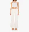 Mother Twister Skimp High-rise Pants Flared Leg Pants In Cream Puffs In White