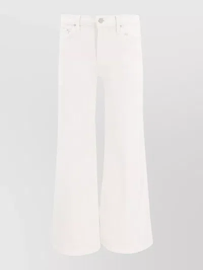 Mother The Lemon Twist Skimp High Rise Wide Leg Jeans In Pinch Of Salt In White