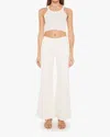Mother Twister Skimp High-rise Pants Flared Leg Pants In Cream Puffs In White