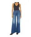 Mother The Twister Sneak Frayed Hems Flared Wide Leg Jeans In Blue